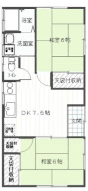 コーポ中島(2DK/1階)の間取り写真