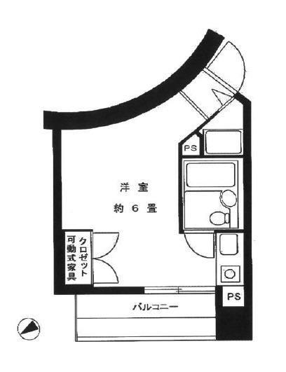 池袋シティハウス(ワンルーム/2階)の間取り写真