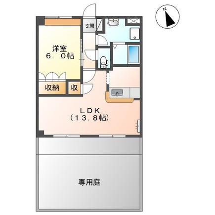 ライラック(1LDK/1階)の間取り写真