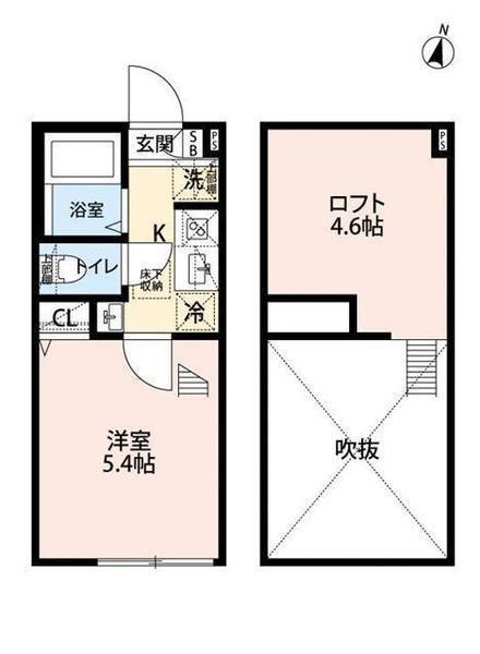ペルラ小岩(1K/1階)の間取り写真