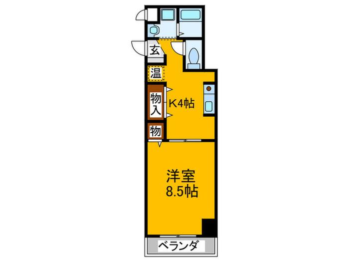 アインズ南船場(1K/7階)の間取り写真