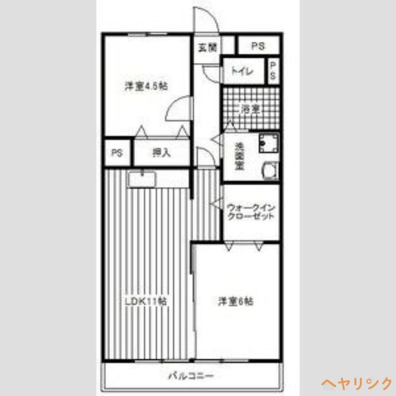 エスポアール井口(2LDK/4階)の間取り写真