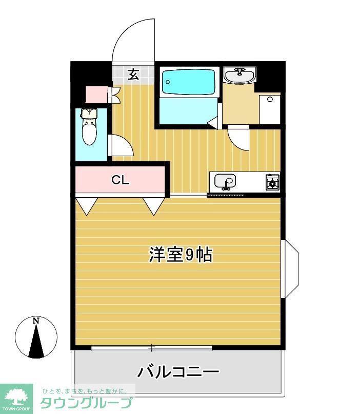 シャルマン高砂(1K/3階)の間取り写真