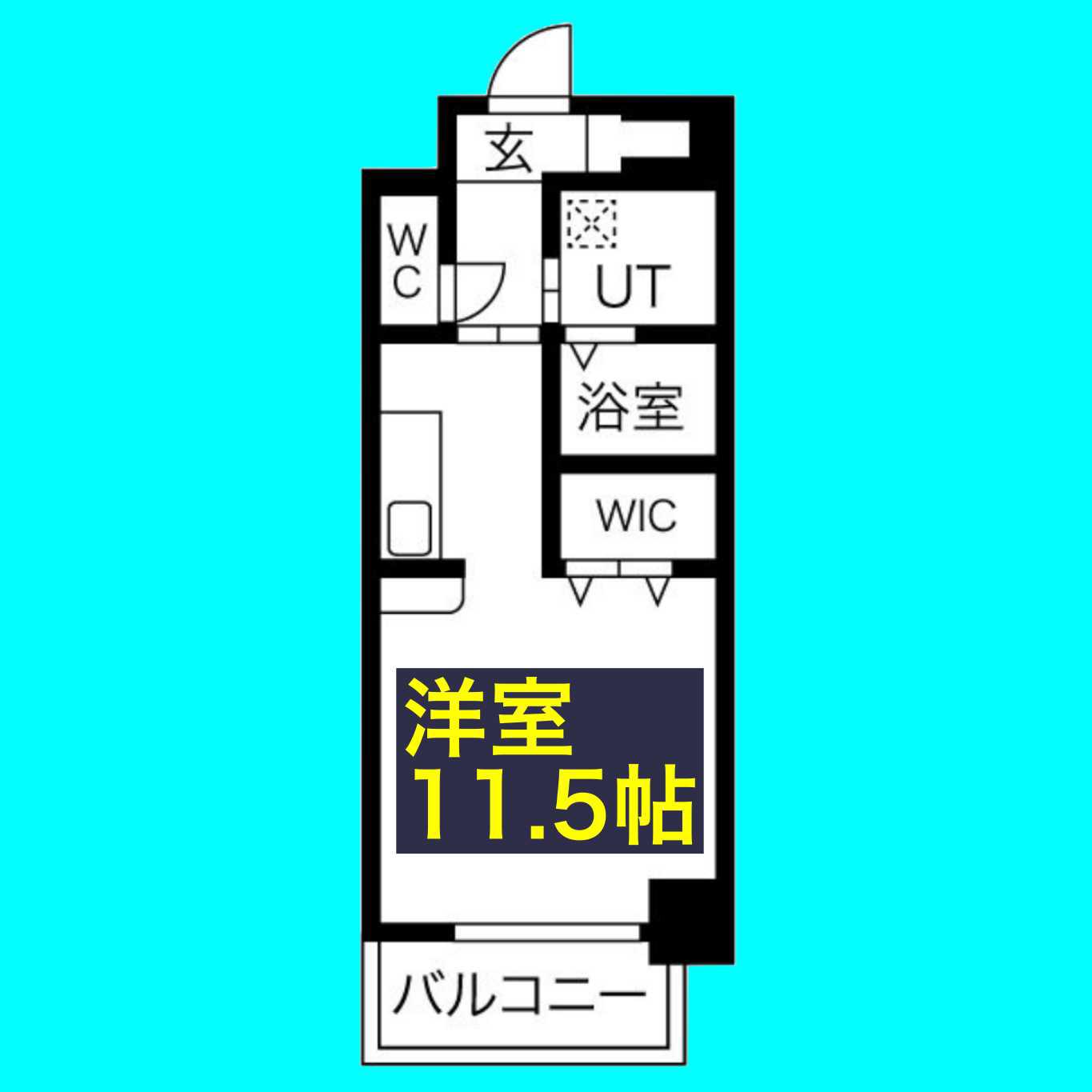 CASONE ASSO(ワンルーム/11階)の間取り写真