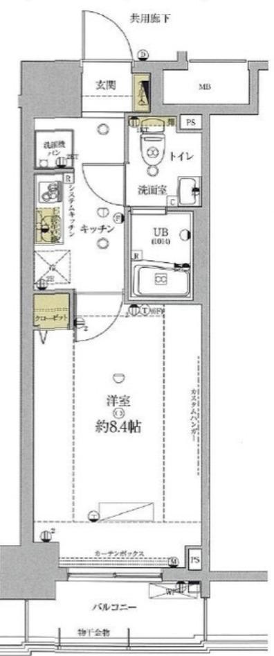 ミルーナヒルズ南千住(1K/5階)の間取り写真