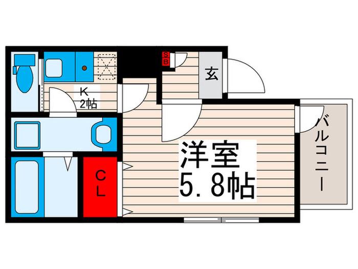 メルディア町屋III(1K/1階)の間取り写真