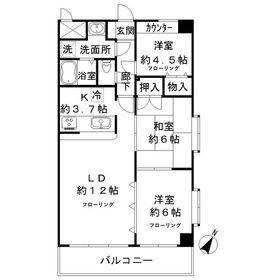 MONA-B(3LDK/3階)の間取り写真