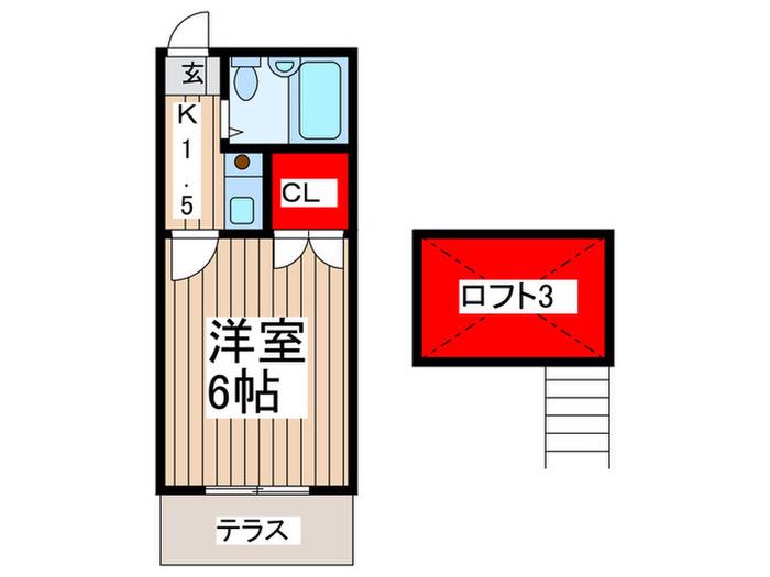 M&Yコーポ(1K/1階)の間取り写真
