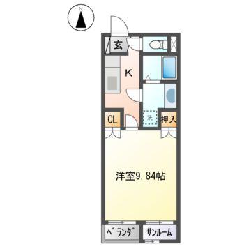 D・FOREST(1K/2階)の間取り写真