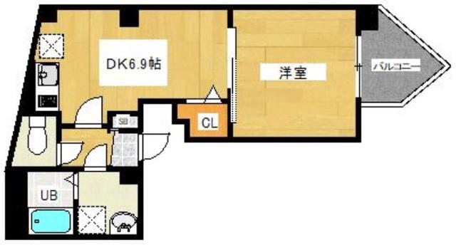 オプンティア大師前(1DK/4階)の間取り写真