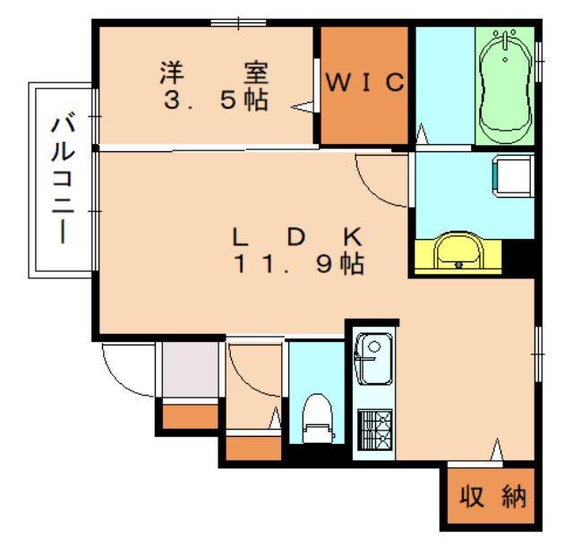 丸ノ内 みずほ(1LDK/1階)の間取り写真