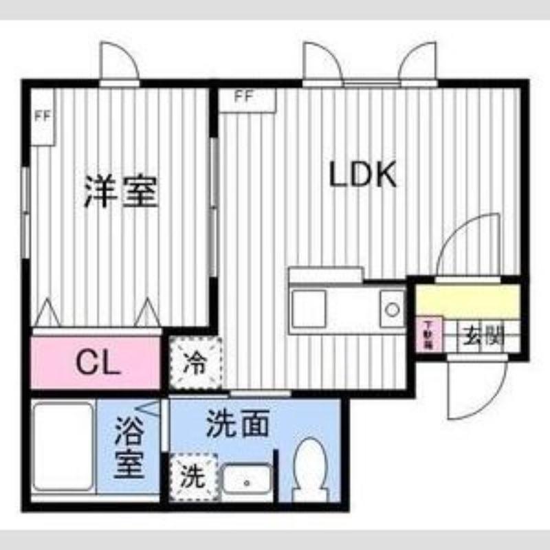 ミュンヘン大橋壱番館(1DK/3階)の間取り写真