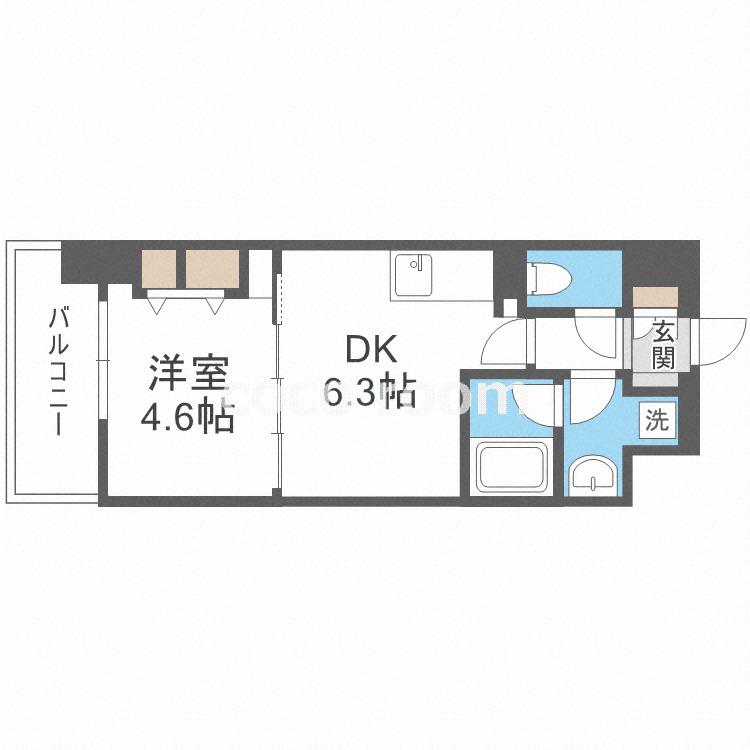 アーバネックス同心(1DK/3階)の間取り写真