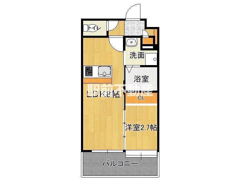 MIRALAL藤崎(1LDK/5階)の間取り写真