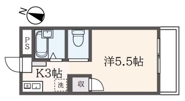 エステ稲田堤(1K/1階)の間取り写真