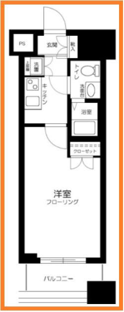 ヴィーダスカイコート品川(1K/7階)の間取り写真