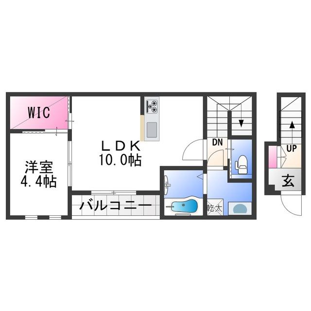 SOLIS元町奉行丁(1LDK/2階)の間取り写真