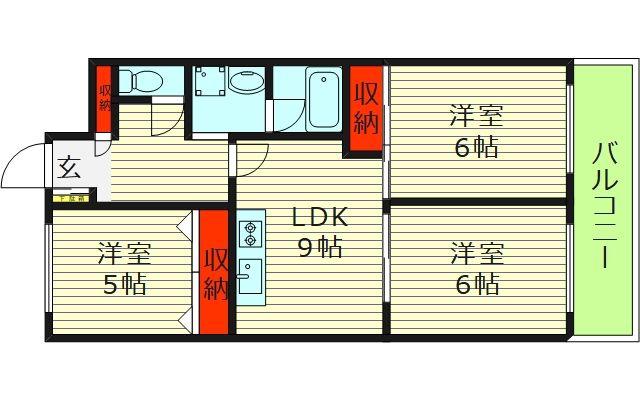 シャトーレイクルイーズ(3LDK/8階)の間取り写真