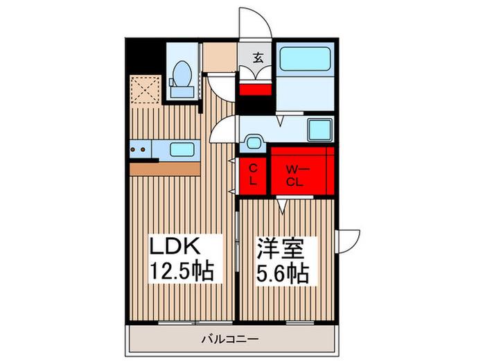 ソシア坂下町(1LDK/3階)の間取り写真