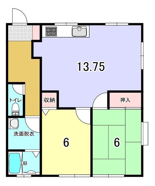ハイツピア4(2LDK/2階)の間取り写真