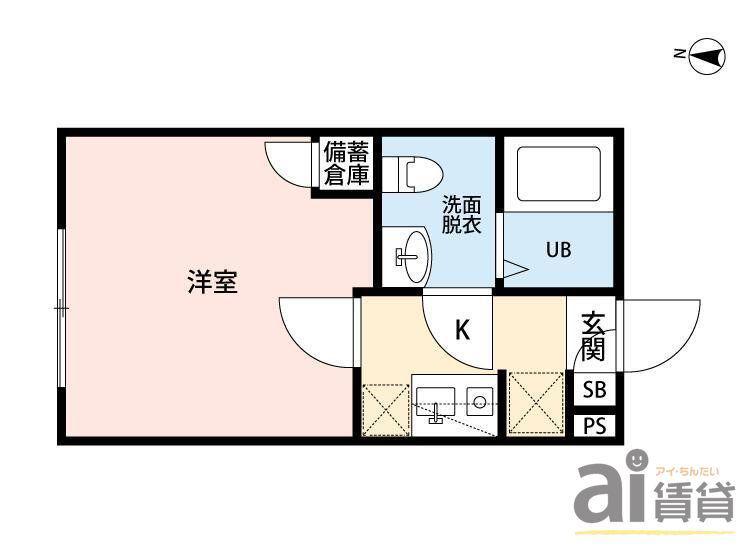 ルシエル一橋学園(1K/2階)の間取り写真