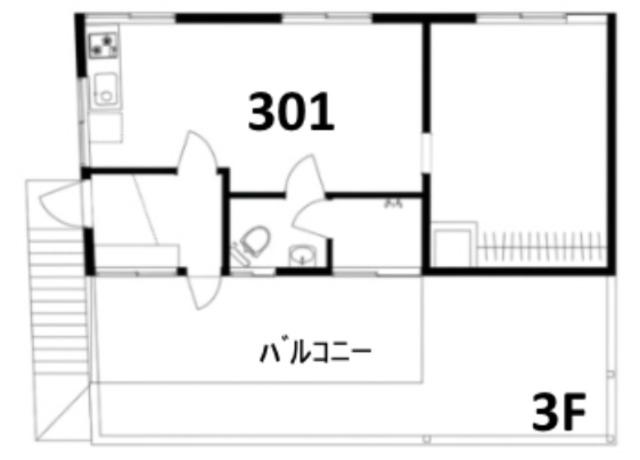 EDITORS 都立大学(1LDK/3階)の間取り写真