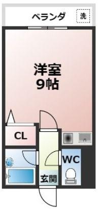 アップルハウス(ワンルーム/6階)の間取り写真