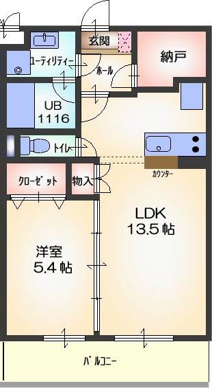 クインテット浦里(1SLDK/1階)の間取り写真
