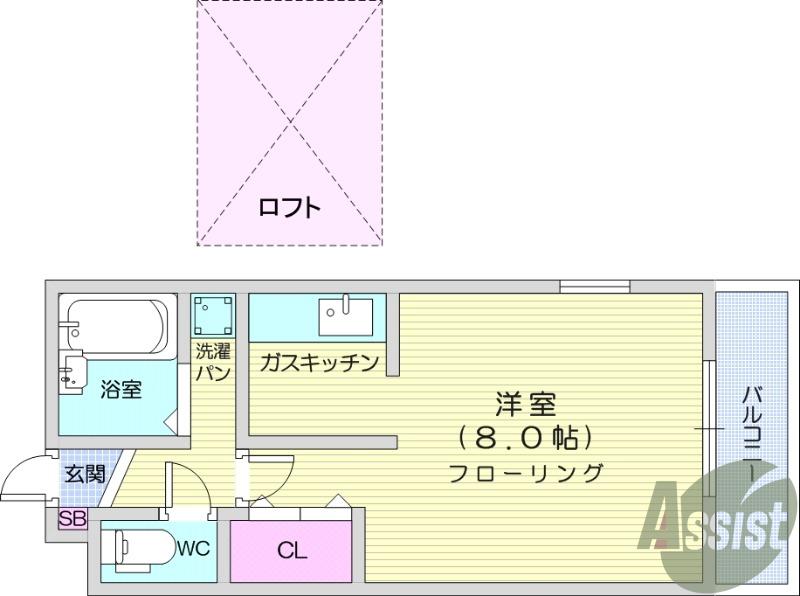 レジデンス花壇センチュリー(1K/1階)の間取り写真