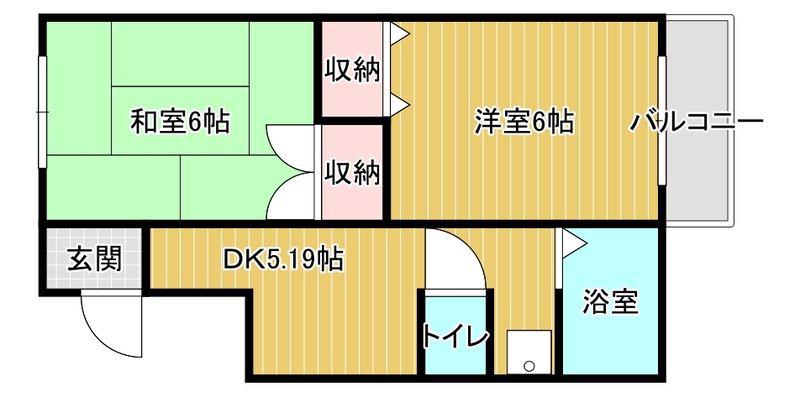 フォルムK(2K/3階)の間取り写真