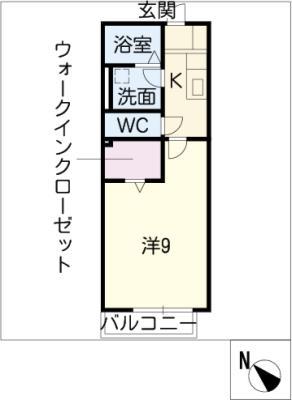 K-ハウス(1K/1階)の間取り写真