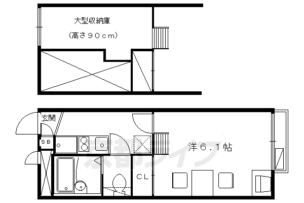 レオパレス川端御池(1K/2階)の間取り写真