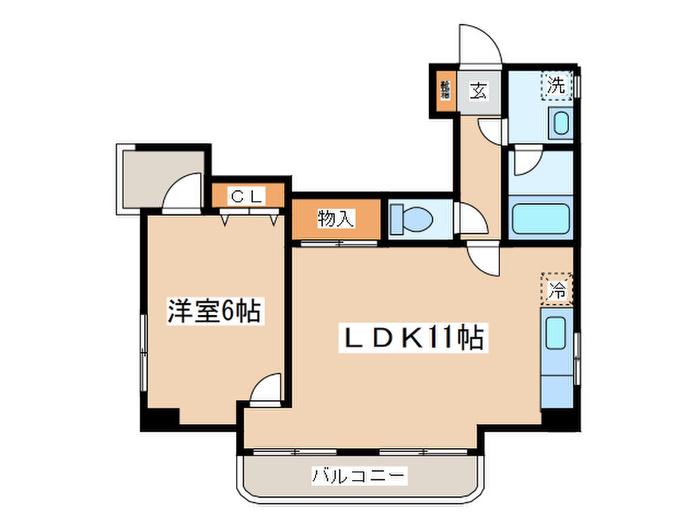 エクセルシティMMビル(1LDK/3階)の間取り写真