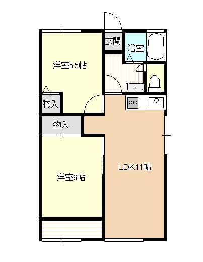シティハイムレイメイ(2LDK/1階)の間取り写真
