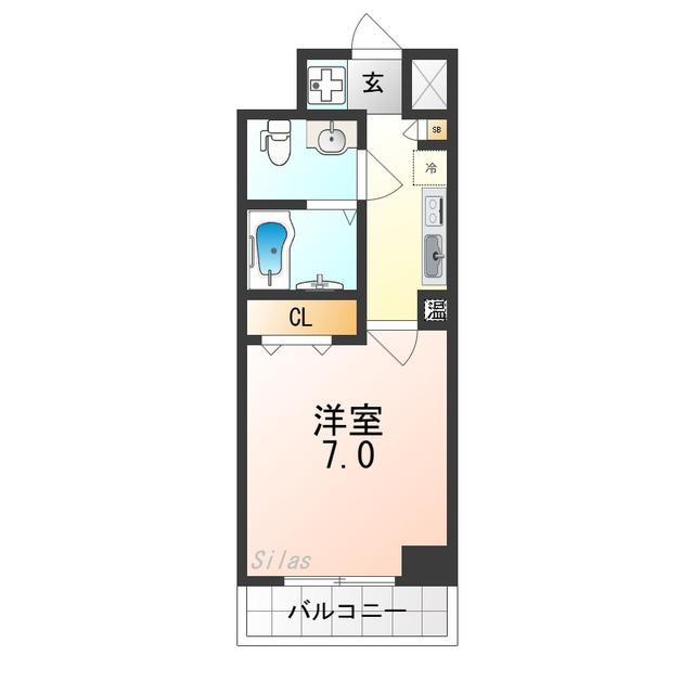 レクシア南瓦町(1K/10階)の間取り写真