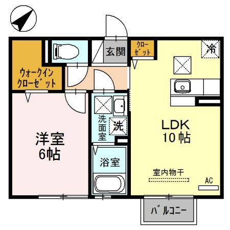 アーバン宮地D(1LDK/1階)の間取り写真
