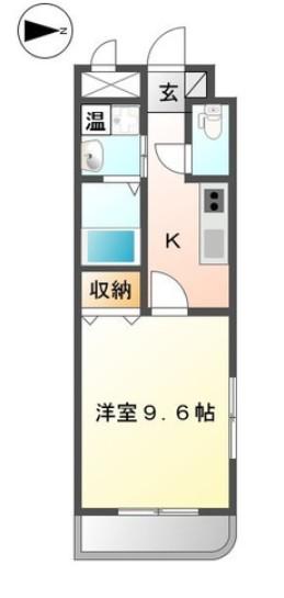 エスポワールシャトー神地(1K/1階)の間取り写真