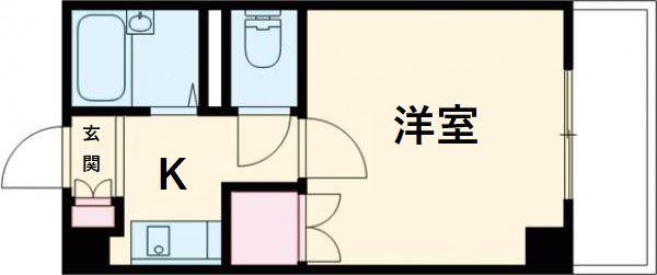 フェリエ東雲(1K/2階)の間取り写真