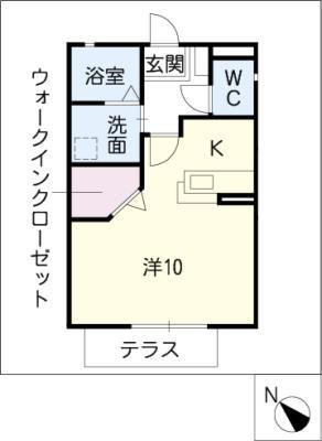 ラフィーネ(ワンルーム/1階)の間取り写真