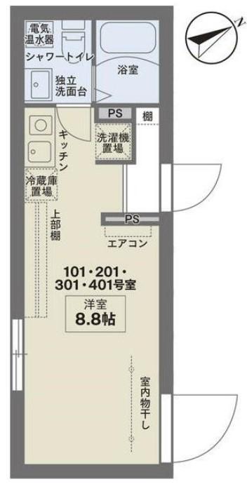 COCOFLAT田端II(ワンルーム/1階)の間取り写真
