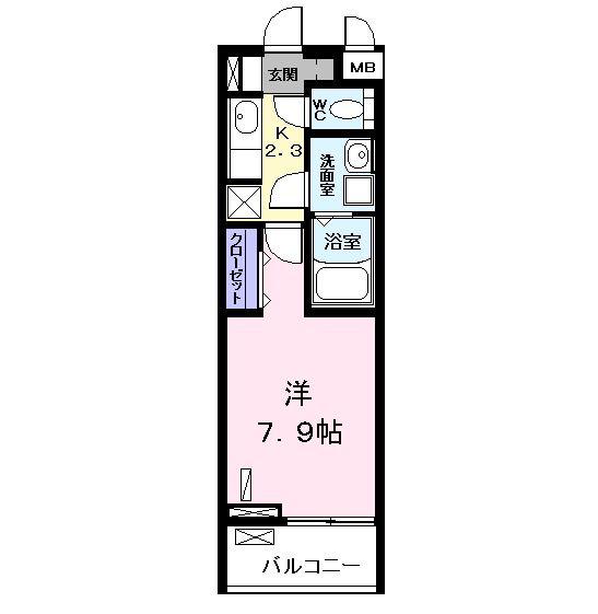 サーフェリッツ(1K/2階)の間取り写真