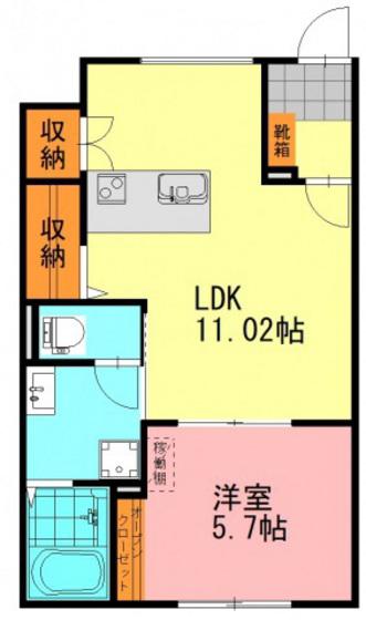 シンビオシスM7(1LDK/1階)の間取り写真