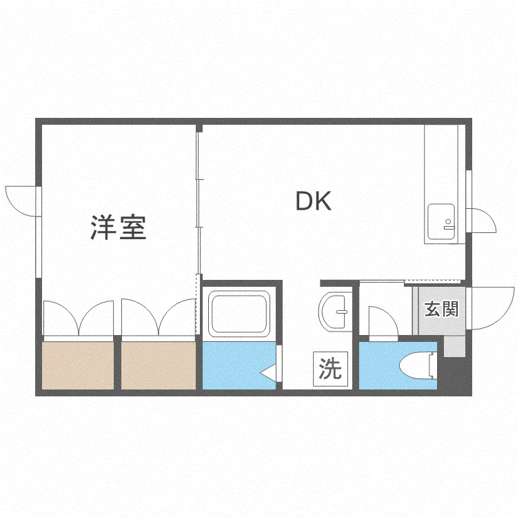 マンション浅野弐号館(1LDK/2階)の間取り写真