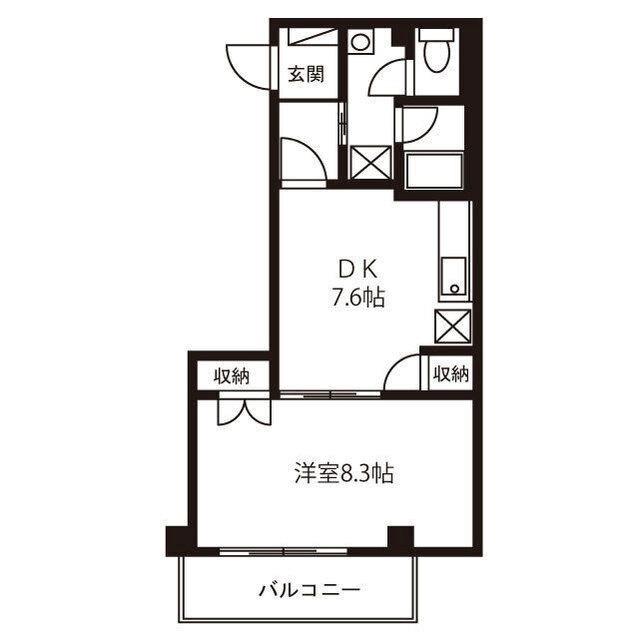 エクセレント(1DK/1階)の間取り写真