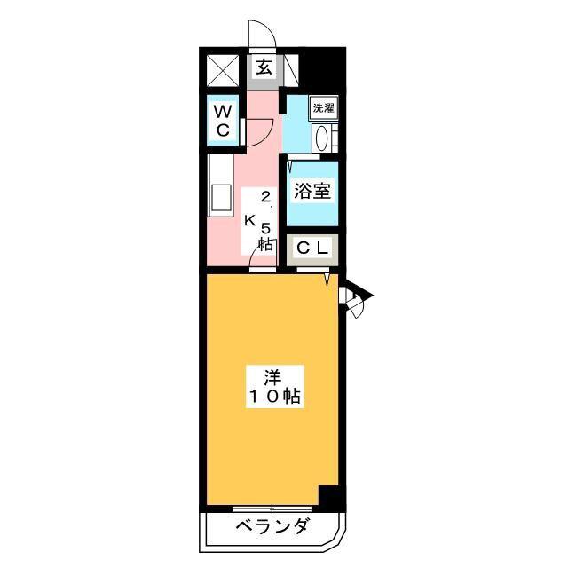 LA CHAINE(1K/5階)の間取り写真