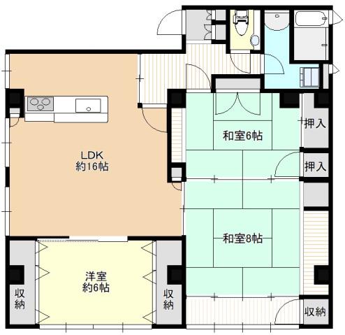 SKC己斐本町(3LDK/4階)の間取り写真