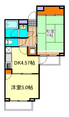 エクセレントハイツ(2DK/5階)の間取り写真