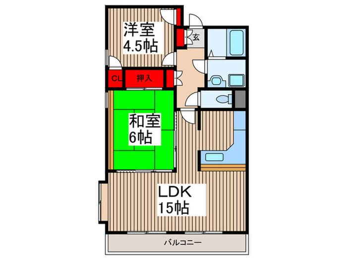 メゾンアーティーズ(2LDK/2階)の間取り写真