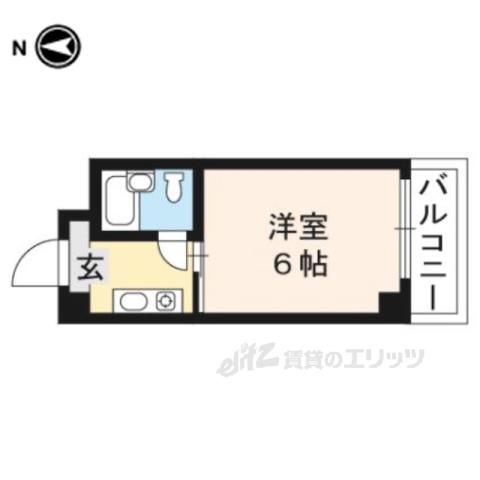 シェモア御蔭通(1K/3階)の間取り写真