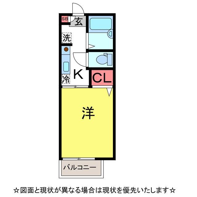 エクセル安食L(1K/2階)の間取り写真